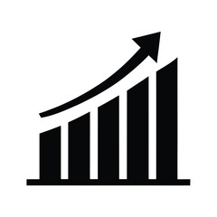 Financial Growth Chart Silhouette Icon Vector Illustration