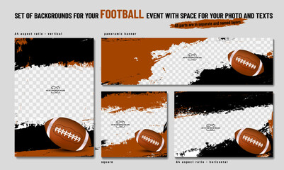 Dynamic American Football Event Background Design Templates
