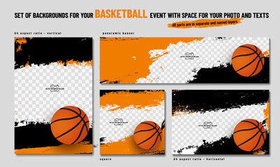 Obraz premium Dynamic Basketball Event Background Design Templates