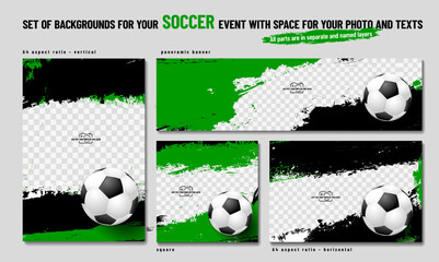 Dynamic Soccer Event Background Design Templates