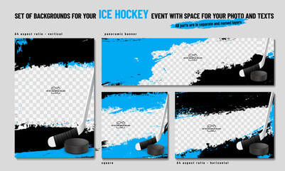 Obraz premium Dynamic Ice Hockey Event Background Design Templates
