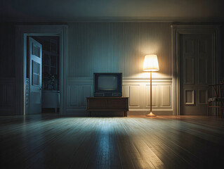 Moody Living Room Bathed in Soft Evening Light
