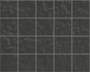 Seamless square textured layout of dark gray ceramic tiles