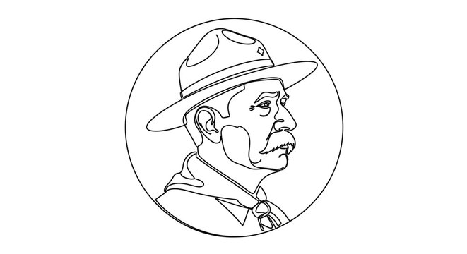 vintage ranger portrait illustration