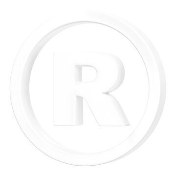 White registered trademark png symbol 3D, transparent background