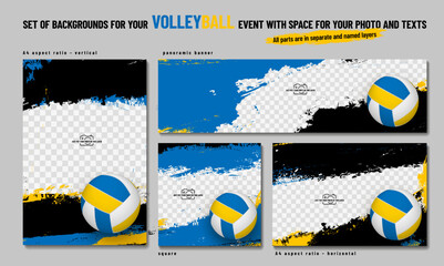 Dynamic Volleyball Event Background Design Templates