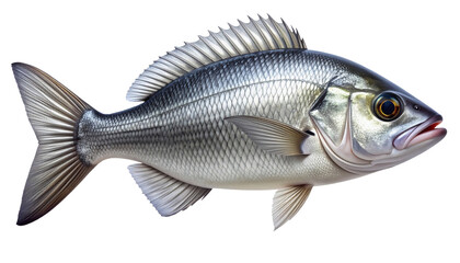 Obraz premium Majestic Silver Barramundi. isolated on transparent background
