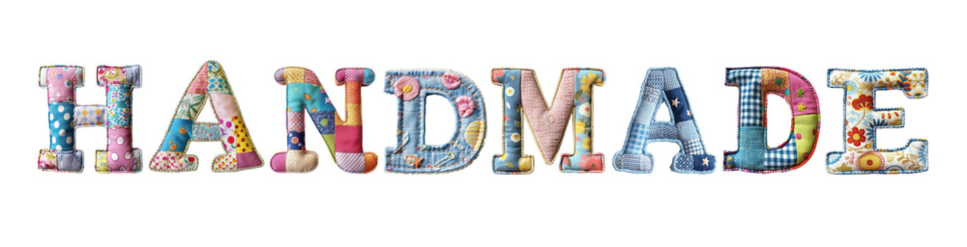 Handmade png fabric stitch alphabets, transparent background