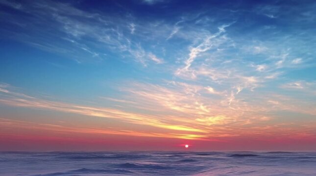 Sunset Serenity: Witness the vibrant dance of colors as the sun dips below the horizon, painting the sky with hues of orange, pink, and purple, reflecting off the tranquil ocean.