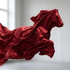 abstract red fabric running horse
