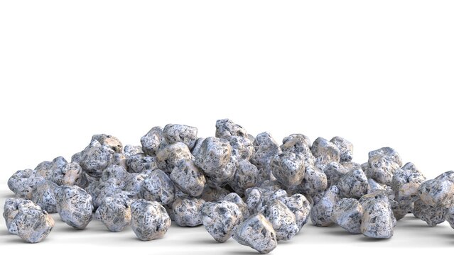 rock falls on white background