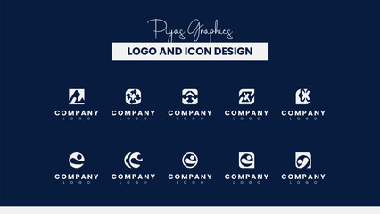 Obraz premium Molecular Circular Logo Design Bundle 