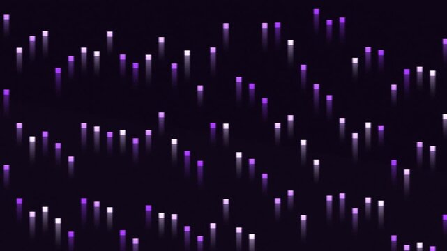 Rising Digital Rectangles in Seamless Purple Pattern Motion Background