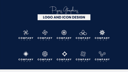 Obraz premium Modern Creative Logo Icon Design Template Set 