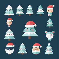 Christmas Tree Characters Set