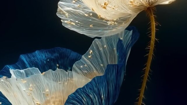 Delicate floral forms abstract composition with subtle light and shadow