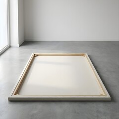 back of blank canvas on studio floor