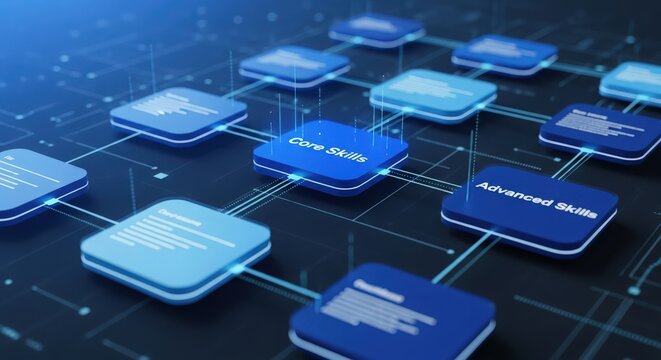 Subtle circuitry background enhances elearning platform dashboards