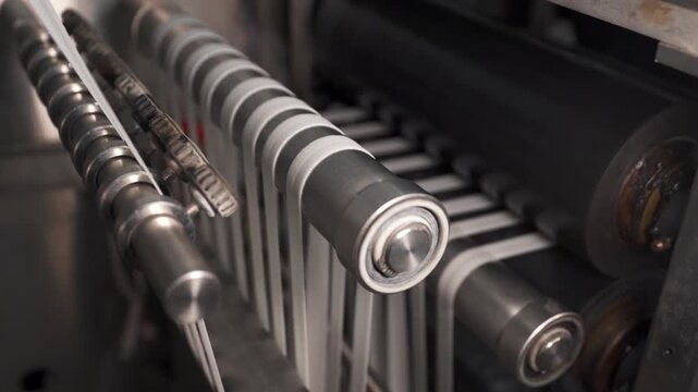 many white elastic bands in a textile machine