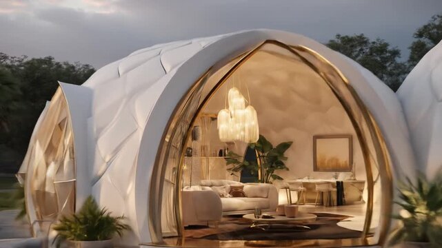 Unique pineapple shaped architecture design rendered exterior view