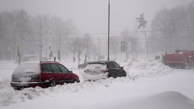 Vehicles halted entirely, Chilled vehicles rest silently in winter, Frosted cars stay still beneath cold snow cover today, Frozen automobiles lie immobile under thick layer of wintry snow