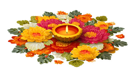 Colorful flower bouquet on white background