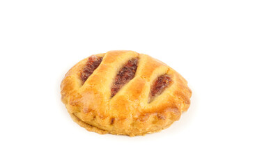 cookies stuffed with jam on a white background.