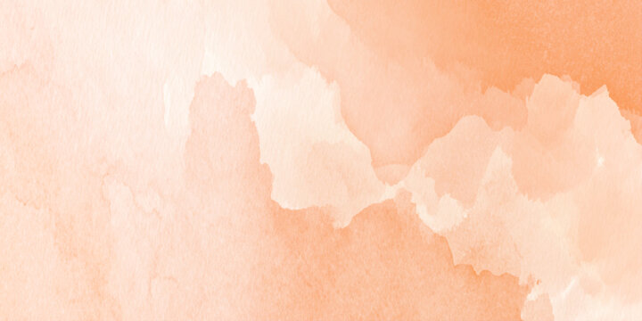 Abstract peach and cream watercolor background with organic fluid edges texture for decoration.