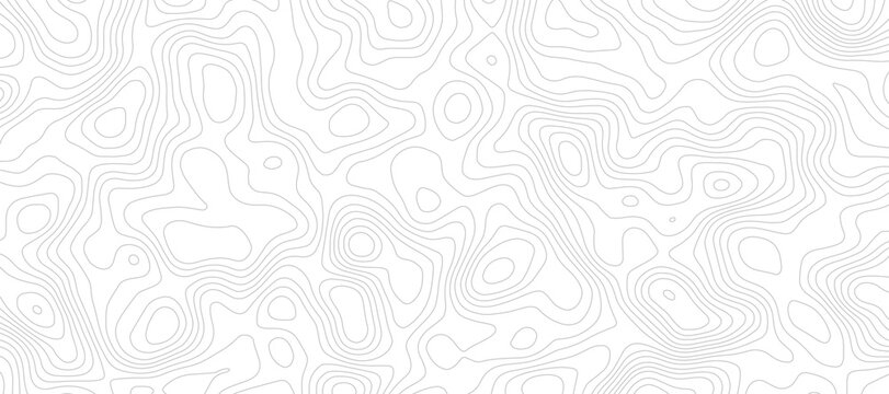 topographic map illustration with contour lines on a white background representing terrain elevation and relief in a visually striking and informative design.