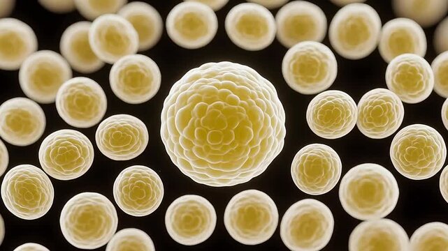 YellowSphericalClusteronBlackBackground