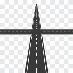 Road Intersection Silhouette Crossroads Symbolizing Choice and Direction