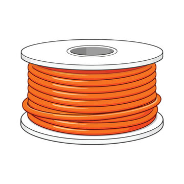 Minimalistic Vector Design of Ancor Wire Tin with Vibrant Orange Wire and Sleek Spool.