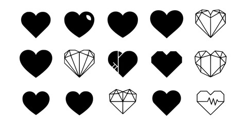 Minimalist Love & Heart Vector Icon Set © T-Shop