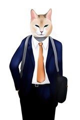 Fototapeta premium Cat businessman.
