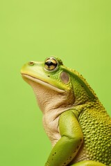 Fototapeta premium Frog side portrait profile amphibian wildlife reptile.