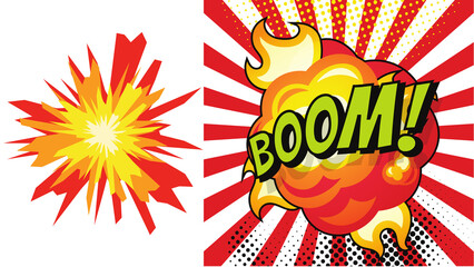 Pop art comic speech bubble with explosion background and copy space © Isoplus