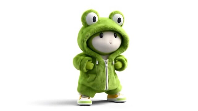 3d model of a cartoon frog character