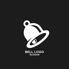 Simple White Bell Logo Icon Design on Black Background