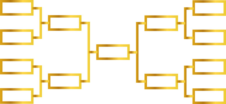 Golden Tournament Bracket Template for Sports and Competition