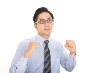 ガッツポーズのビジネスマン