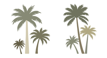 Obraz premium Stylized Palm Trees Silhouette Vector Art