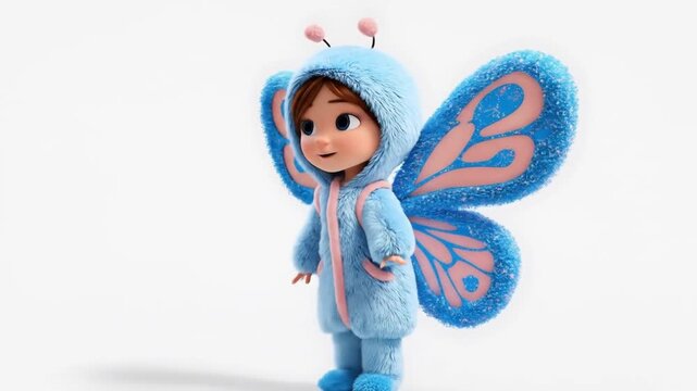 3d cartoon butterfly character model