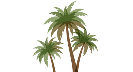 Obraz premium Tropical Palm Trees Silhouette on White Background