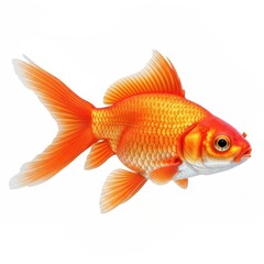 Fototapeta premium Bright and Colorful Goldfish Swimming Gracefully in Clear Water Under Natural Light