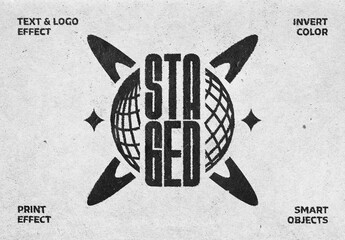 Stamp Print Text & Logo Effect Mockup