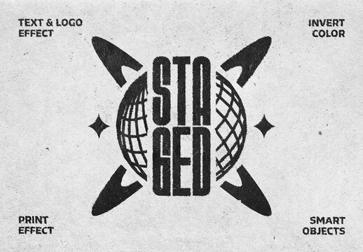 Stamp Print Text & Logo Effect Mockup