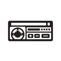 Obraz premium Black and white radio device icon.
