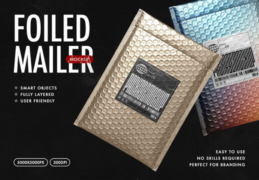 Foiled Bubble Mailer Mockup