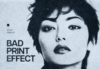 Bad Print Photo Effect Mockup