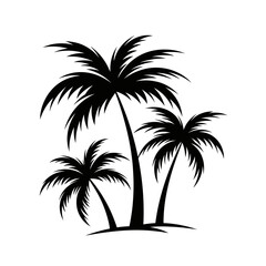 Naklejka premium Tropical Palm Trees Silhouette Vector Art